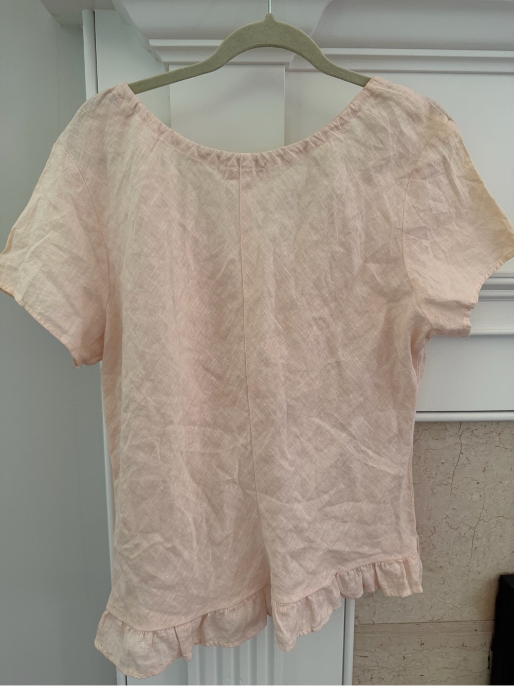 CP Shades Linen Light Pink Short-Sleeve Peasant Top - Picture 4 of 4